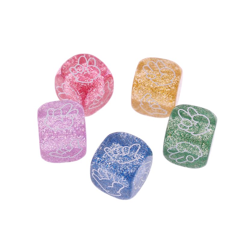 5 stuks/set vinger raadspel dobbelstenen speelgoed steen papier schaar steen familiefeest drinken beslisspel 6- kant 20mm speelgoed 875d