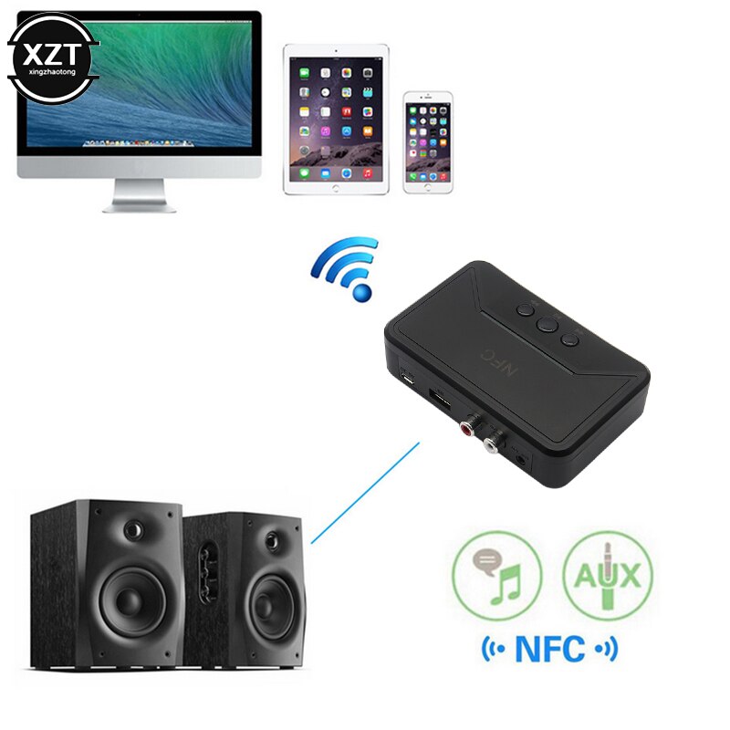 Bluetooth Receiver NFC/USB Disk Music Reading Stereo Wireless Adapter 3.5mm AUX/RCA Car Speaker Audio Receiver