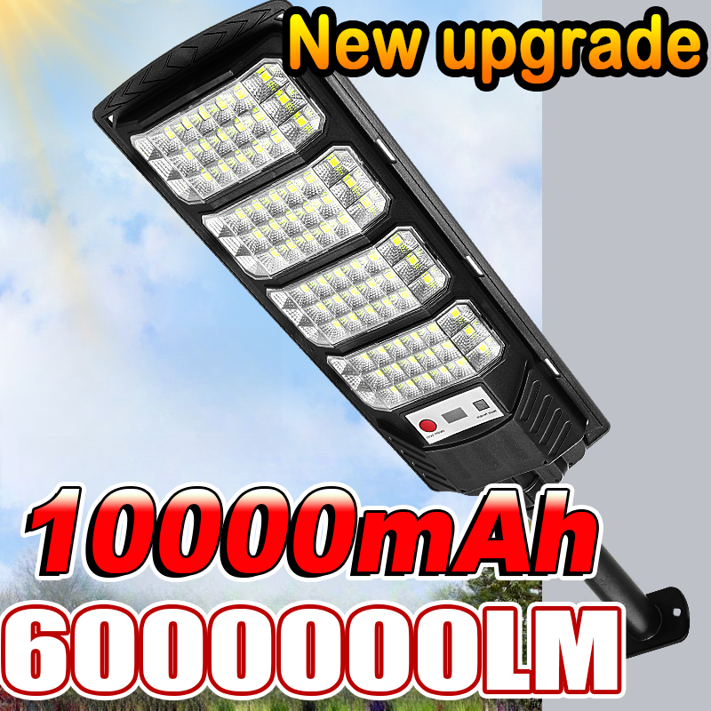 2025 Lámpara solar para exteriores recién actualizada 6000000 Luz solar ultrabrillante LM con luces inductivas para patio, farolillos de jardín de calle
