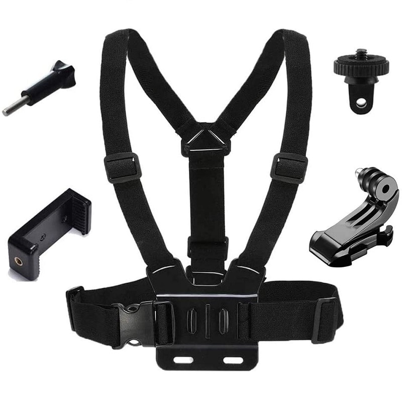 Correa de pecho ajustable para GoPro, arnés de montaje en el pecho para cámara deportiva GoPro HD Hero 9 8 7 6 5 SJCAM Osmo Eken