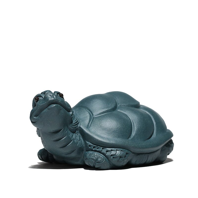 PINNY Purple Clay Longevity Turtle Tea Pet Handmade Sculpture Decoration Mascot Home Decoration Accessories Tabletop Handcrafts