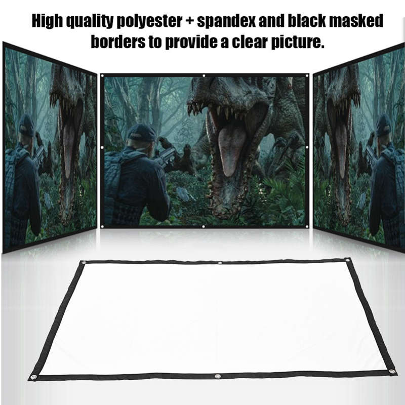 Portable Projector Screen Hd 16:9 120 Inch Diagonal Projection Screen Foldable Home Theater For Wall Projection Indoor Outdoor