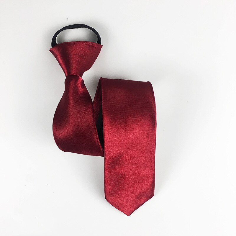 5cm Necktie For Men Slim Narrow Lazy Tie Easy To Pull Rope Neckwear Men tie Wedding Party Aniversary Business Dress Meeting: 5x38 Jujube
