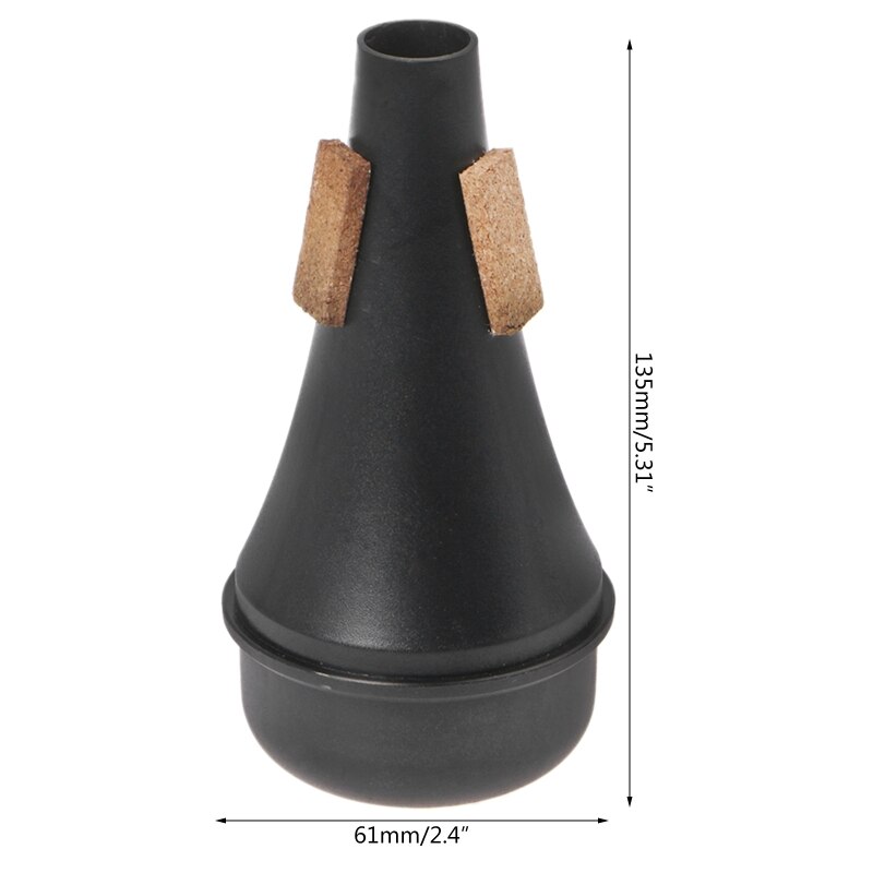 Zwarte trompet rechte oefenbeker demper lichtgewicht