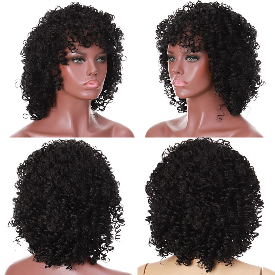 MUMUPI-peluca Afro rizada sintética para mujer, pelo negro Natural Afro, de alta temperatura, disponible en 2 colores