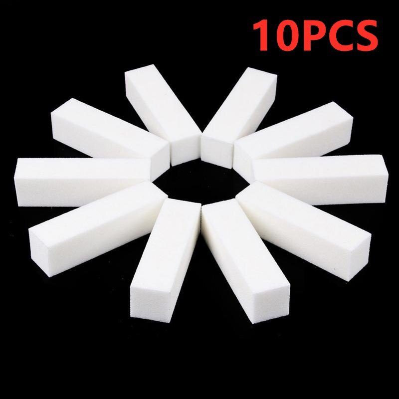 2/5/10PCS Durable Sponge Nail File White Conding Buffer Block Acrylic Block Polish Pedicure Manicure Nail Art Tools: 10PCS White