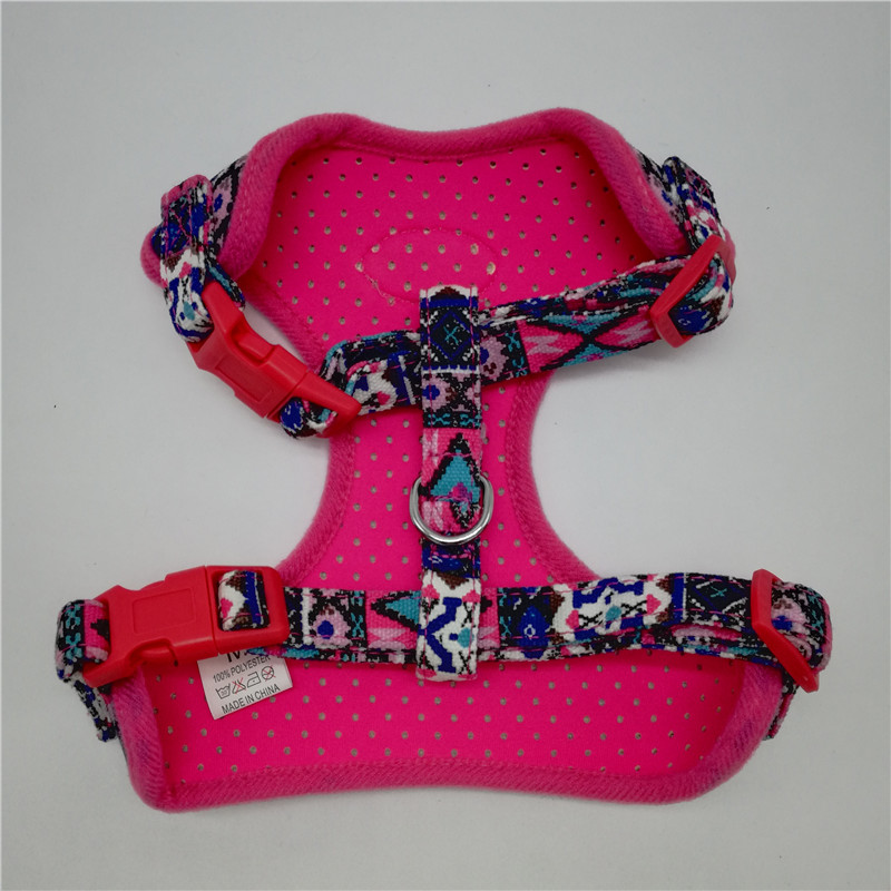 Hond Harnas Kleine Folk Stijl Zachte Canvas Pet Harness En Leash Set Ademend Verstelbare Puppy Harnas Vest Wandelen Leads Yorkie