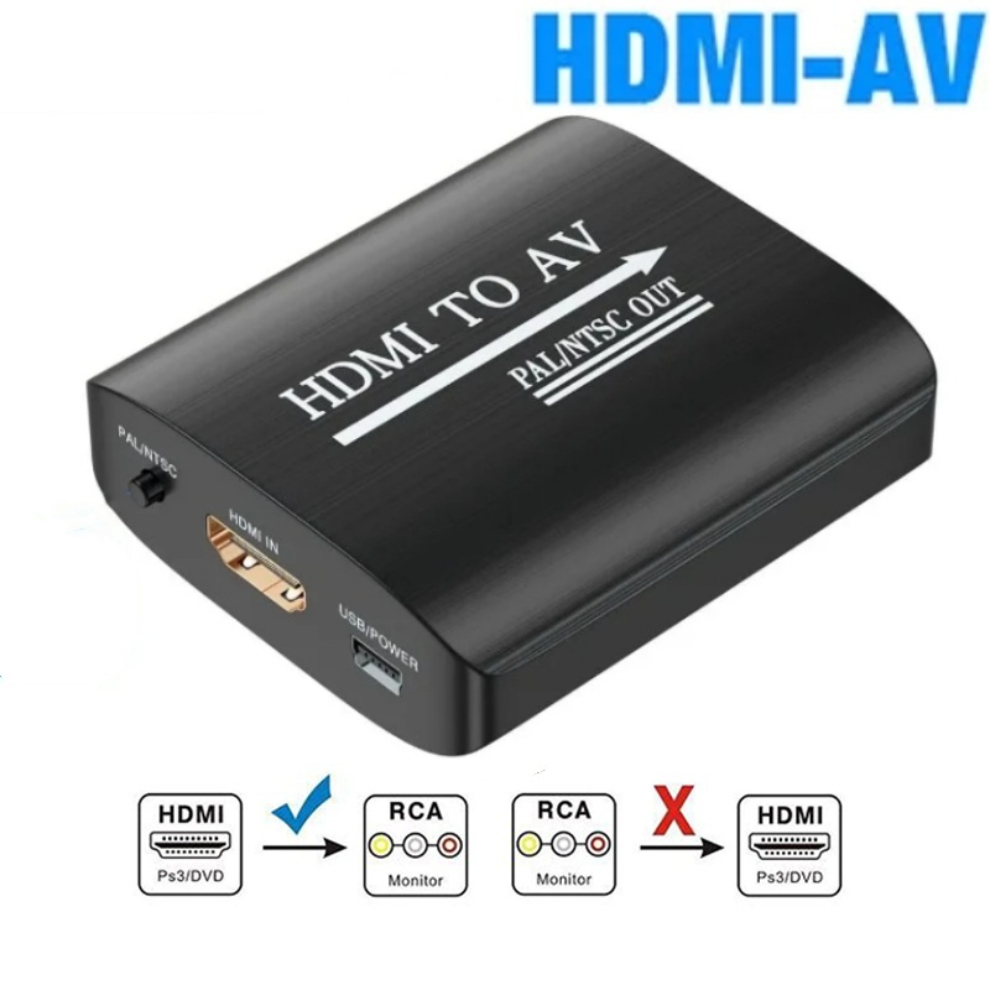 LccKaa 1080P Convertitore AV a HDMI scatola HDMI compatibile con AV RCA CVSB L/R Adattatore convertitore AV video composito per TV VHS VCR DVD: verde