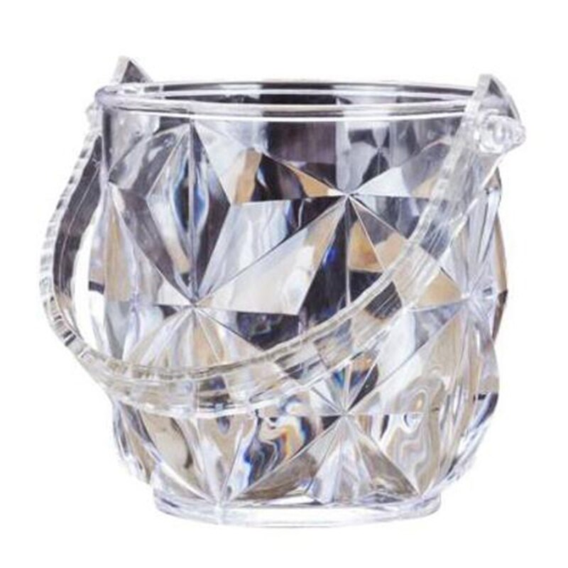 1 Pc Acrylic Bar Ice Bucket Two Handles Champagne Bucket Wine Bucket Spit Wine Barrel Container Ktv Club Bar Supplies: Default Title
