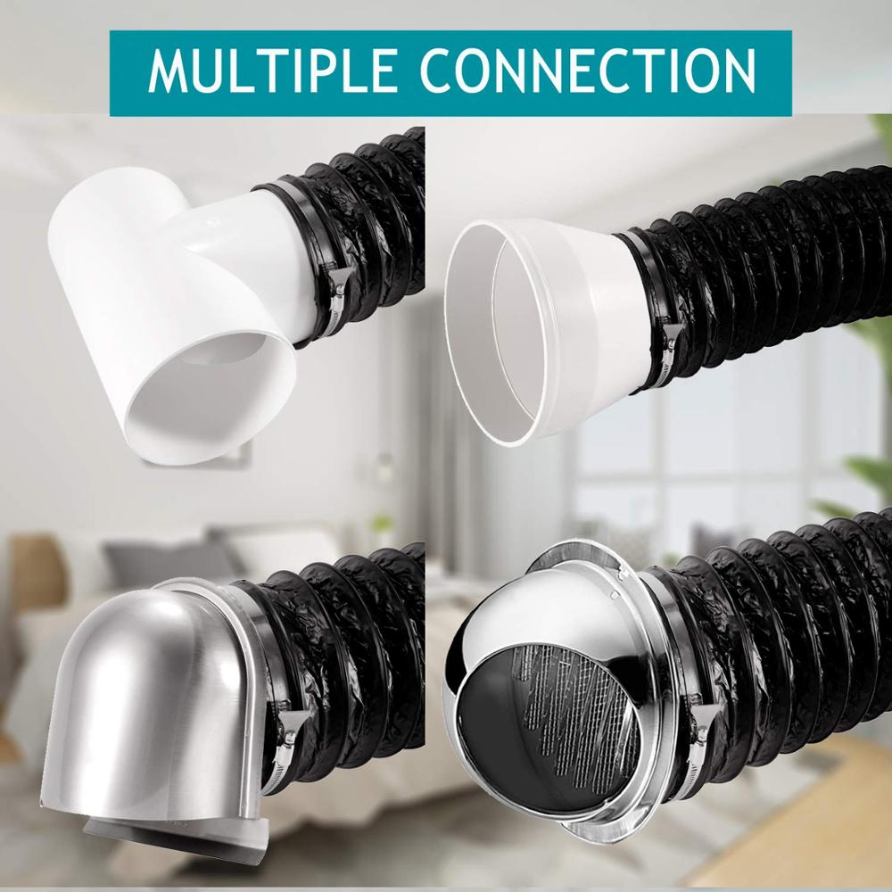 5m 10m Flexible Aluminium Ducting Hose for Inline Ducted Fan Greenhouse Hydroponics Exhaust Outlet Pipe Air Ventilation Tube