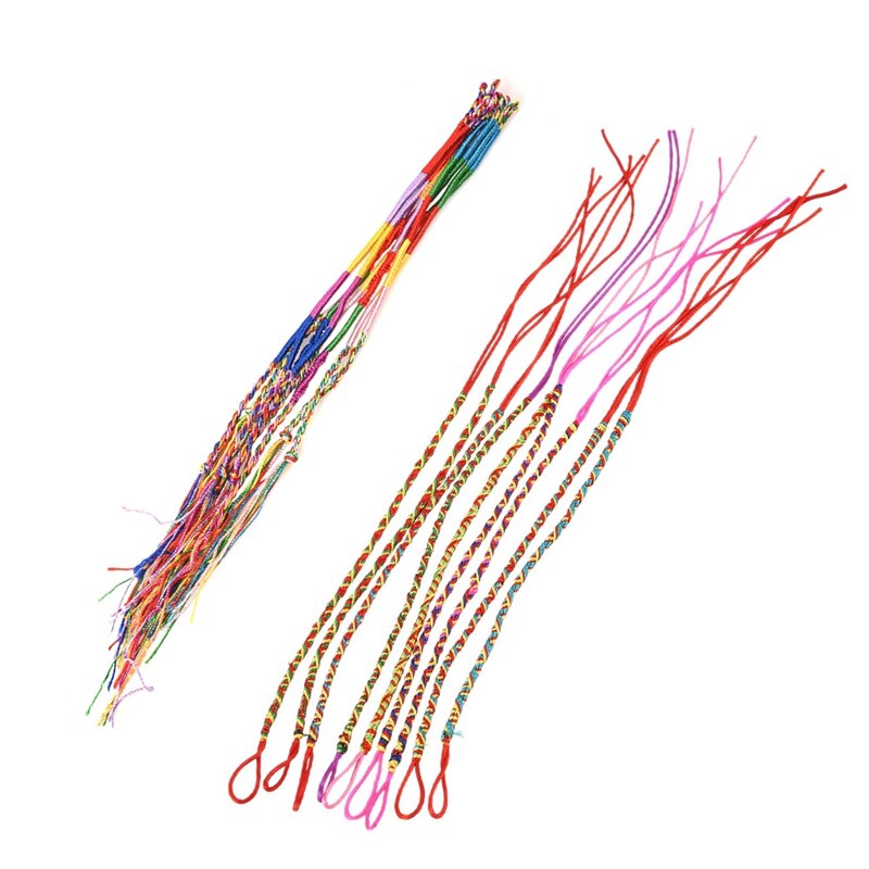9x kleurrijke draadvriendschapsarmbanden geweven hippie & 9 stuks armbanden braziliaanse draadvlecht etnische veelkleurige 4