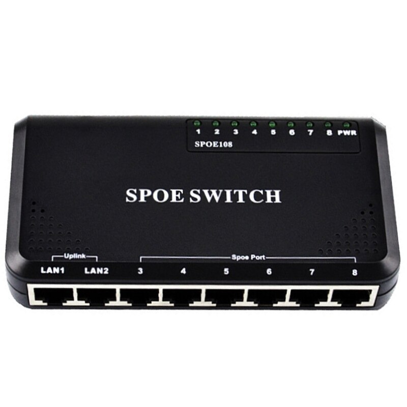8 Port Poe Switch Ethernet Met 90W Power Adapter Voor Netwerk Ip Camera Of Draadloze Poe Splitter Voor Cctv eu Plug: Default Title