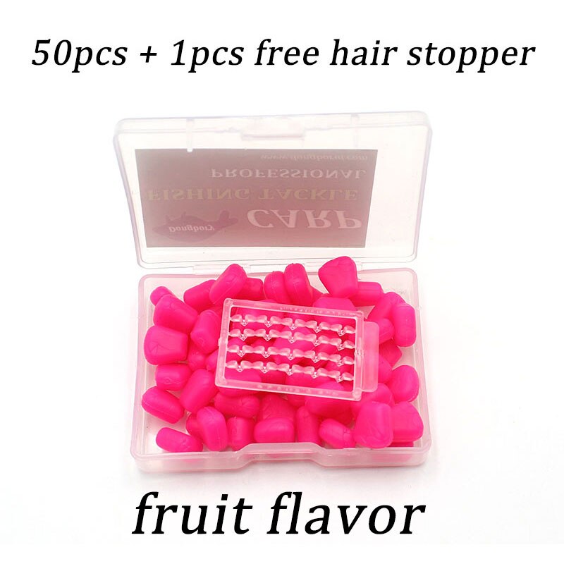 Accessoires pour la pêche à la carpe, 50 pièces, bouchon de Micro appât, bouillettes, support d'appât pour plate-forme à cheveux: Pink