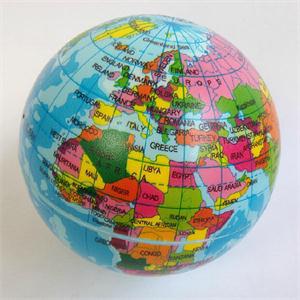 Earth Globe Stress Relief Bouncy Foam Ball Kids World Geography Map Ball C3