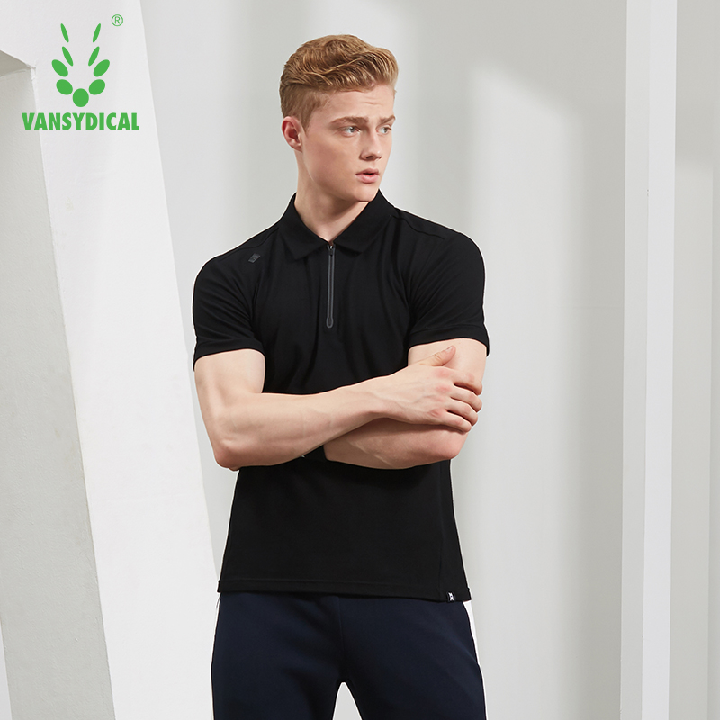 VANSYDICAL Polo Shirt männer solide kurzarm mit Geschmack Tennis Golf Shirt für Sport männer Fitnessstudio kleidung trainieren aktive tragen