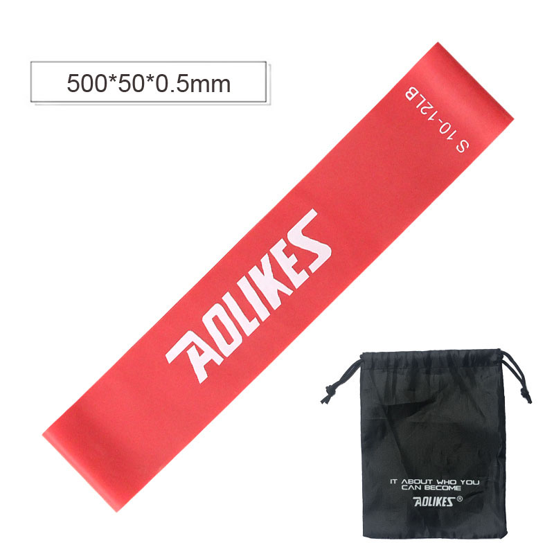 AOLIKES-banda de resistencia de látex Natural para entrenamiento de fuerza, bandas de goma para CrossFit, 1 unidad, 6 niveles disponibles: Red