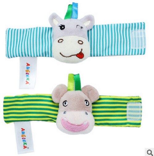 Baby Baby Cartoon Dier Zachte Rammelaars Polsband Handbells Hand Foot Finders Sokken Developmental Toy: B