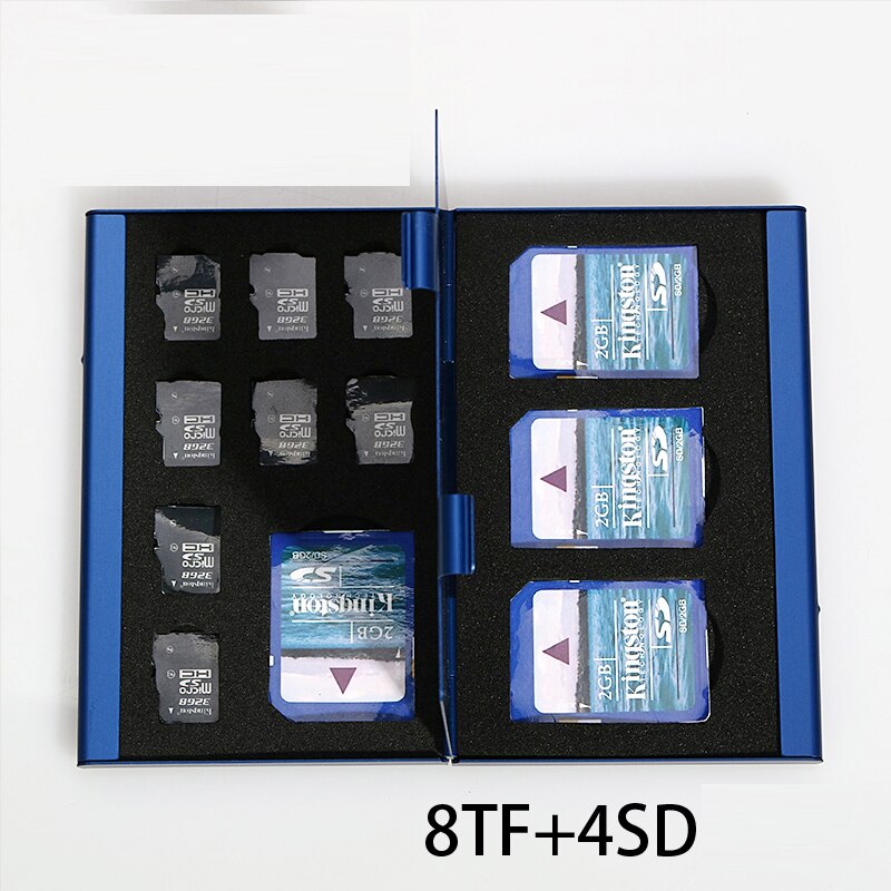 Ps Vita 12 In 1 Aluminium Opbergdoos Zak Geheugen Case Wallet Grote Capaciteit Voor 8 * Microsd-kaart 4 * sd