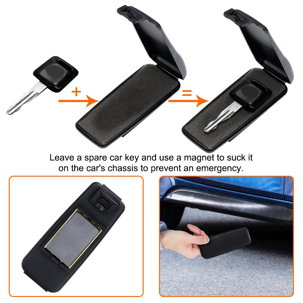 Magnetic Car Bike Stash Safe Lock Spare Key Box Storage Safe Security Box For Home Office Car Caravan Truck