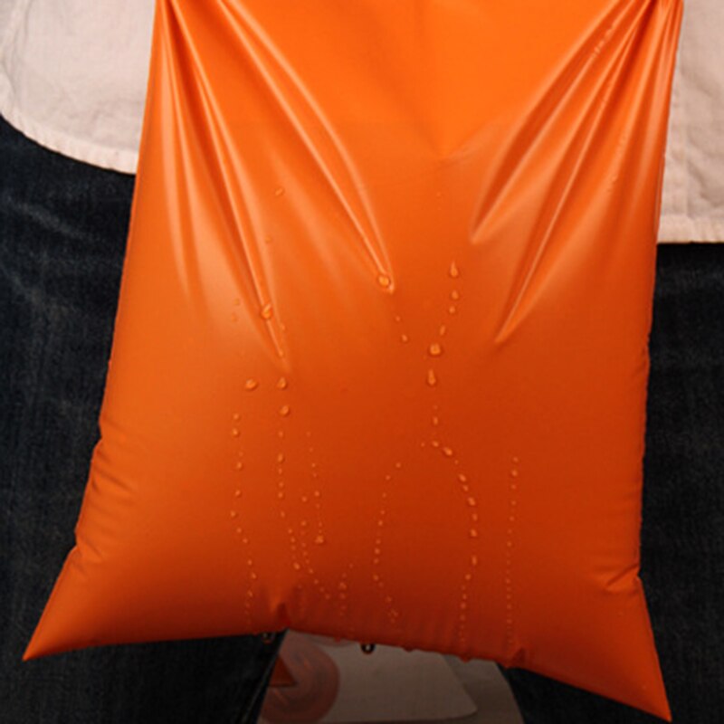 100 stk / parti orange farve plastkonvolut 8 størrelser poser mailer vandtæt kurvekonvolutter tykkere postposer