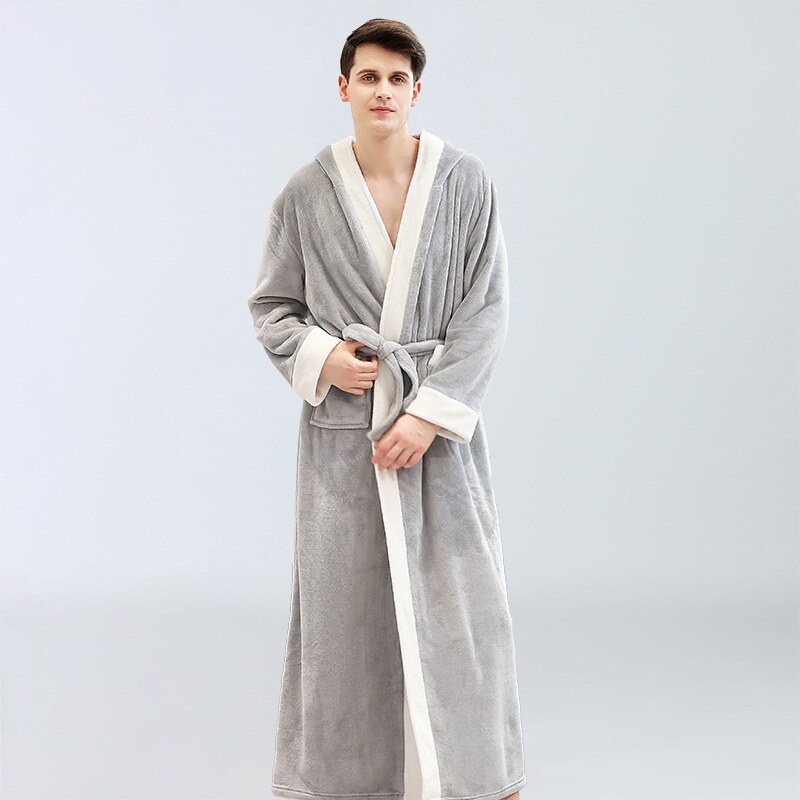 pyjamas skjønnhetssalong badekåpe tykk høst vinter utvidet fasjonable plysj nattkjole flanell: 4 / Xxl