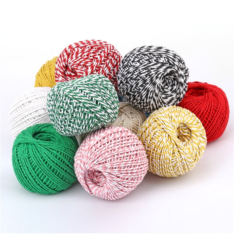 100m 1.5mm-2mm Dubbele Kleuren Katoen Touw DIY Handgemaakte Ambachten Weave Cords Accessoires Mason Jar Decors Wikkelen Tag Koord