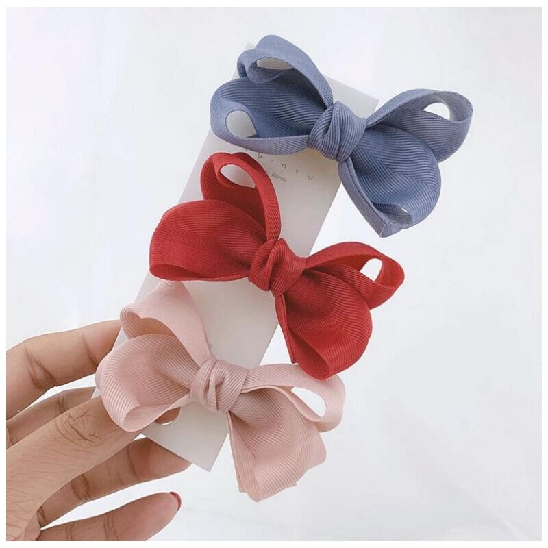 3 st barnhåraccessoarer twist 3.15 " rosetter flickor hårspänne baby småbarn sidospärrar handgjorda hårnål: C -3 st