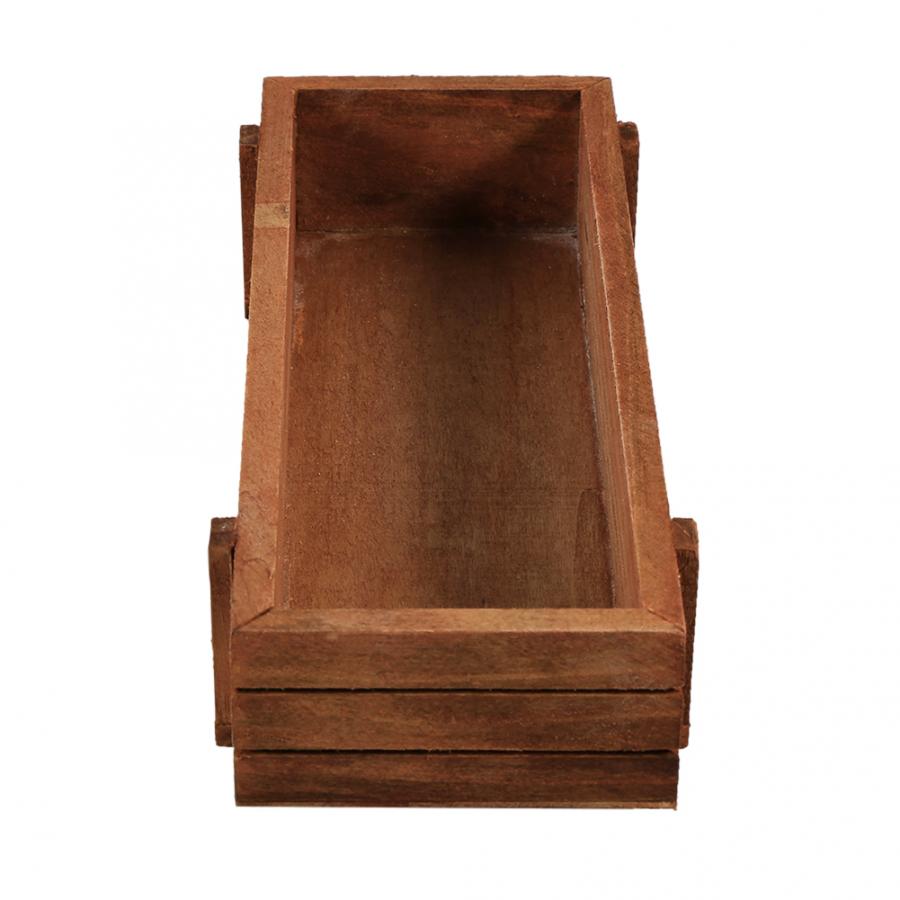 Garden Wooden Planter Box Outdoor Garden Plant Flower Pot Ornament Planter Crates Rectangle Table Succulent Flower Pot