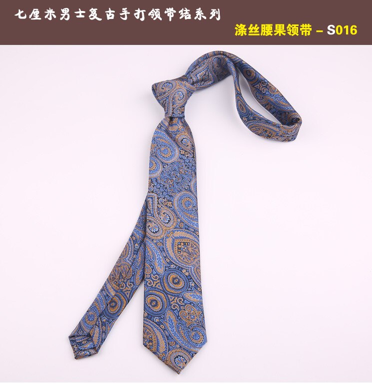 7cm cravates décontracté pour hommes Cravate maigre Polyester Vintage cajou fleur Cravate affaires chemise mince accessoires Cravate: 016