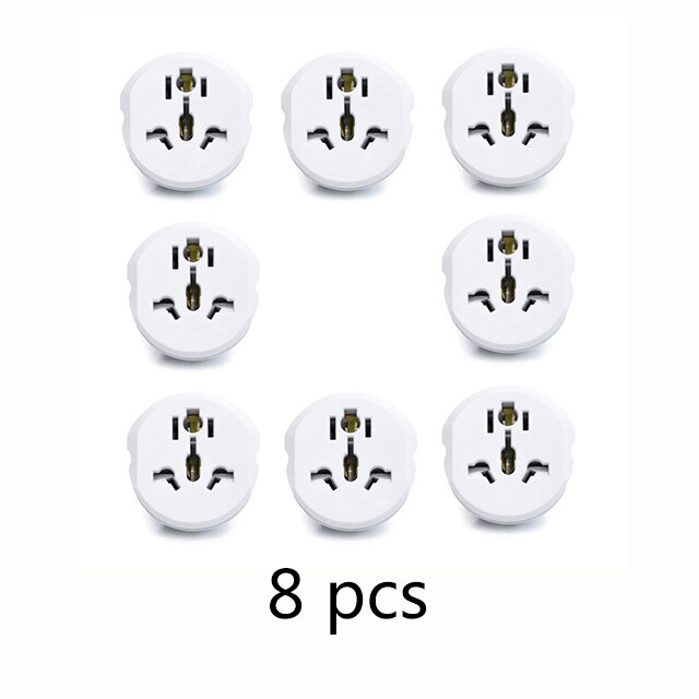 AU US UK CN plug to EU wall plug AC 250V travel adapter universal AUKTION 16A converter plug 2 round pin socket: 8PCS Random Color