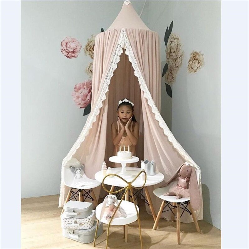 Kinder Kinder Bett Spitze Baldachin Bettdecke Moskito Net Vorhang Bettwäsche Dome Zelt Zimmer Decor