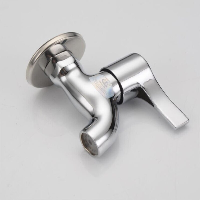 1pc Brass Chrome Outdoor Faucet Garden Bibcock Tap Bathroom Laundry Sink Cold Water Tap G1/2'