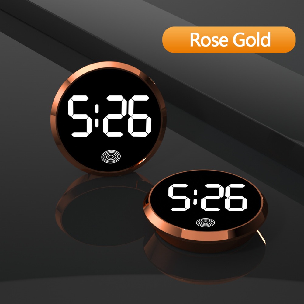 Luminous Clock Touch Type Round LED Electronic Watch Portable Lightweight Digital Clock: Silver