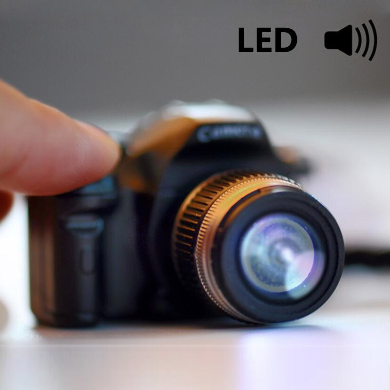 Digital kamera model legetøj mini simuleringskameraer lyd ledet lys blinkende kamera nøglering nøglering tilbehør til børn