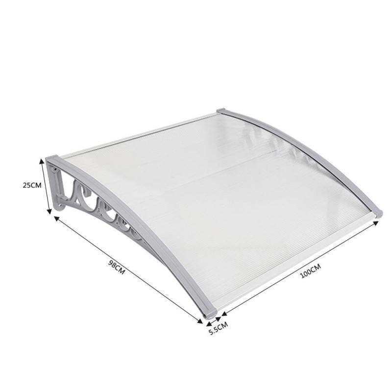 Sun Shelter Anti UV Ultralight Sunshade DIY Outdoor Furniture Door Window Awning Canopy Rain Shelter Outdoor Shade Cover HWC: 100x100 cm