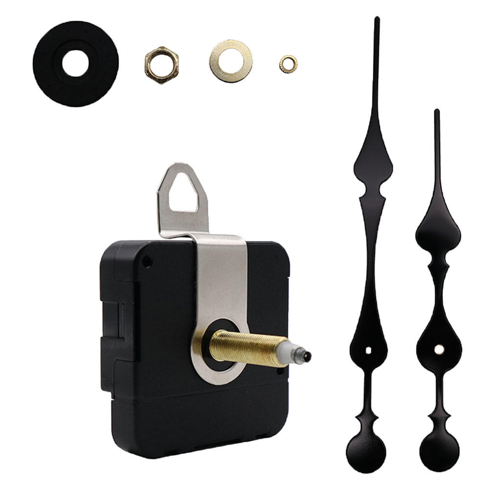 Quartz DIY Wall Clock Movement Wall Mounted Clock Movement Mechanism Silent Sweep Quartz with 2 Long Hands Kit