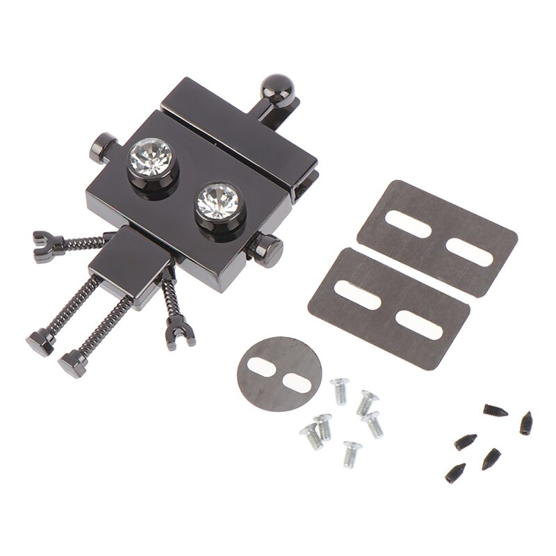 4Colors Robot Shape Clasp Turn Lock Twist Locks Metal Hardware For DIY Handbag Shoulder Bag Purse: Black