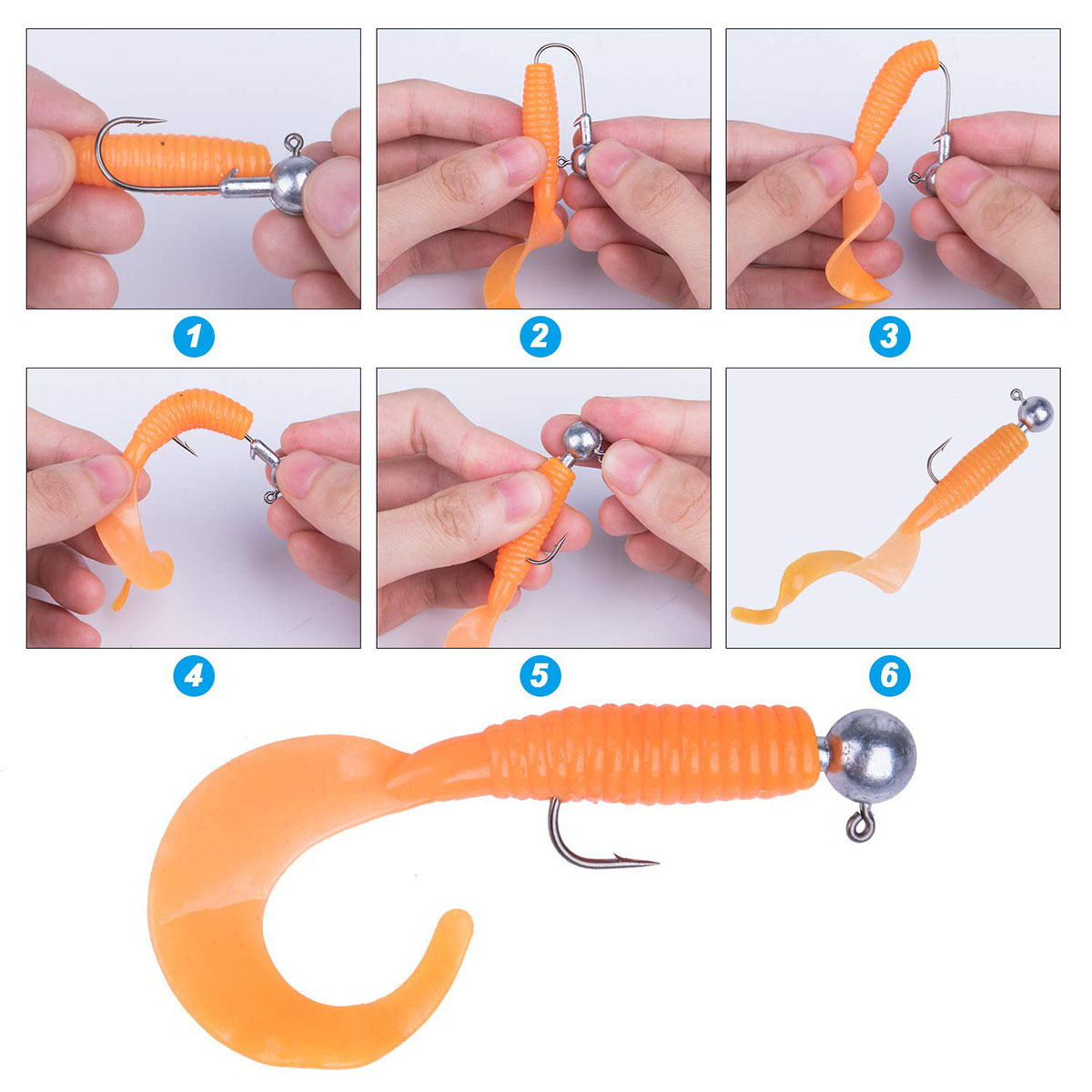 Round Jig Head, Lead Jig Head Hooks for Freshwater Saltwater Fishing, Swimbait Jig Heads with Fishing Box for TroutBass Fishing