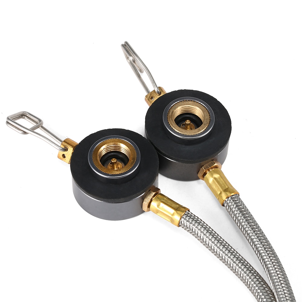 Adapter slange adapter brænder til dobbelt campingkomfur propan adapter slange gasbrænder tilbehør til udendørs fiskeri picnic