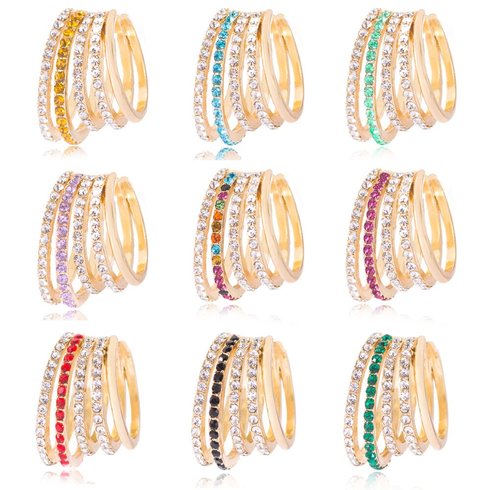 Multi-drehen Strass Ohr Manschette Böhmen CZ Breite Stapelbar Earcuffs Kristall Ohr Kletterer Ohrringe Für Frauen Hochzeit