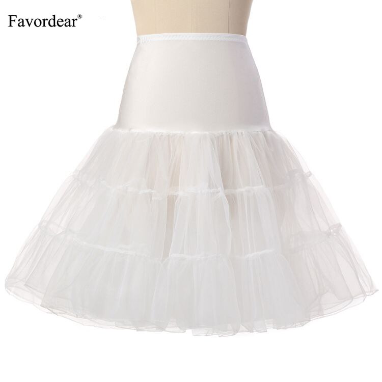 Women's Vintage 50s Rockabilly Petticoat 27" Length Tutu Underskirt: Ivory