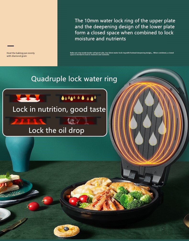 220V électrique crêpière antiadhésive double face chauffage ménage crêpe crêpe cuisson casserole Multi crêpe fabricant 29cm diamètre