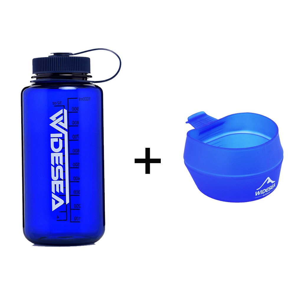Widesea camping 1100ml tritan vesipullo juomiseen urheilu bpa ilmainen armeija pullo ulkona kuppi muki astiasto matkailu vaellus: 1100ml bt 250ml kuppi