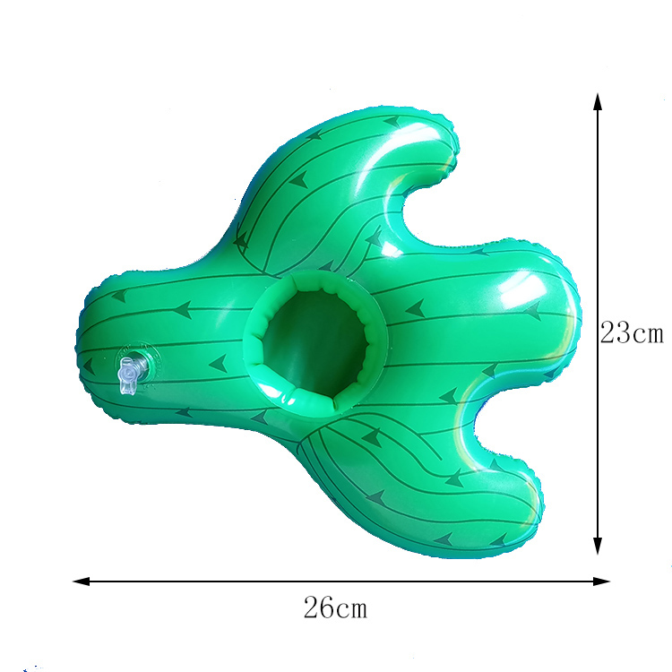 Summer Toy Inflatable Drink Cup Holders Flamingo/Donut Beach Party Supply Swimming Pool Toys Party Kids Swim Beverage Cup Holder: cactus