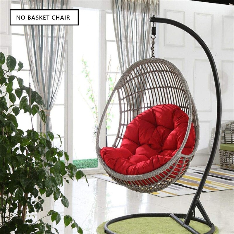 Gungstol sittdyna gunga hängande dämpning trädgård balkong hängande uteplats korg ryggdynor 80 x 120cm cojines (ingen hängmatta): Röd