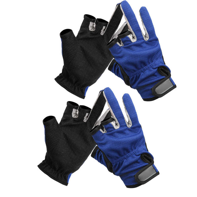 2 Paar Sport Winter Vissen Handschoenen 3 Vinger Vissen Handschoenen Neopreen Ademende Handschoenen Met Antislip Bolle Punt