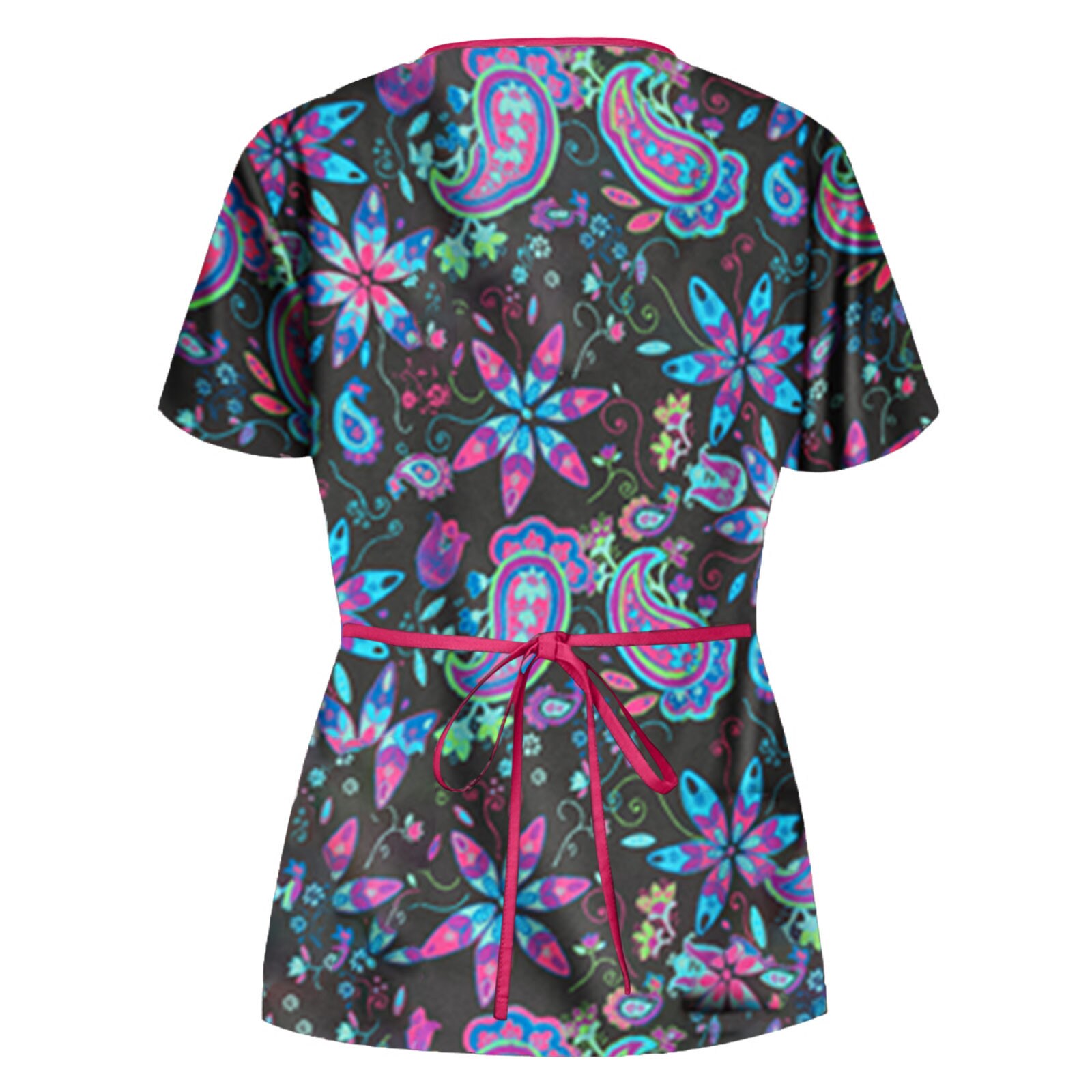 Scrubs Medische Uniformen Vrouwen Kleding Korte Mouw V-hals T-shirt Tops Werken Uniform Zomer Print Blouse Scrub Tops J30