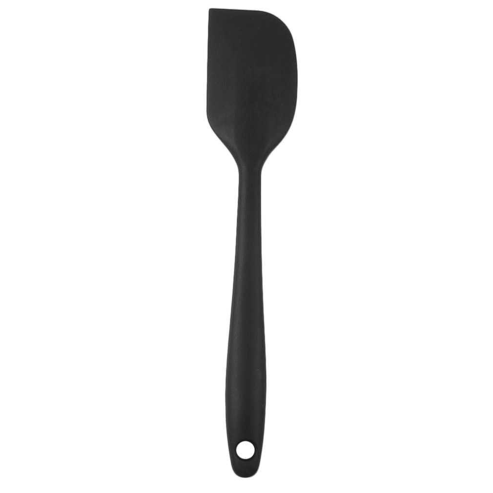 7 colores utensilios de cocina para hornear espátula de silicona cuchara para mezclador de helados mantequilla pastel espátula de pastelería Espátulas para galletas: Black