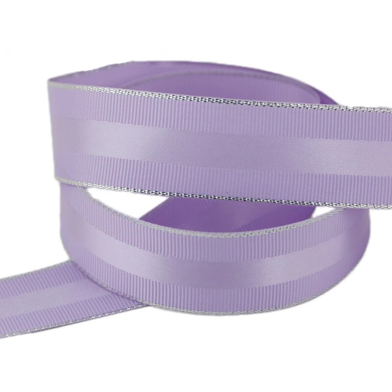 (5 meters/lot) 25mm silver Edged Grosgrain Ribbon an Lace wedding Christmas ribbons