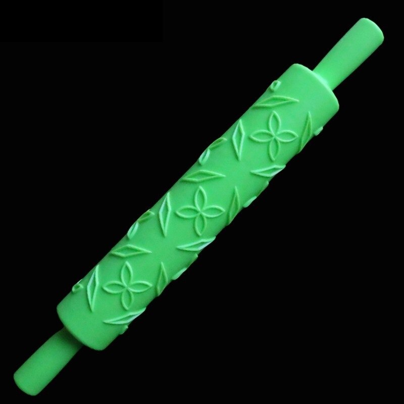1 Pcs Pastic Non-stick Fondant Rolling Pin Embossing Cake Deeg Roller Decorating Cake Roller Ambachten Diy Bakken Keuken gereedschap: 5